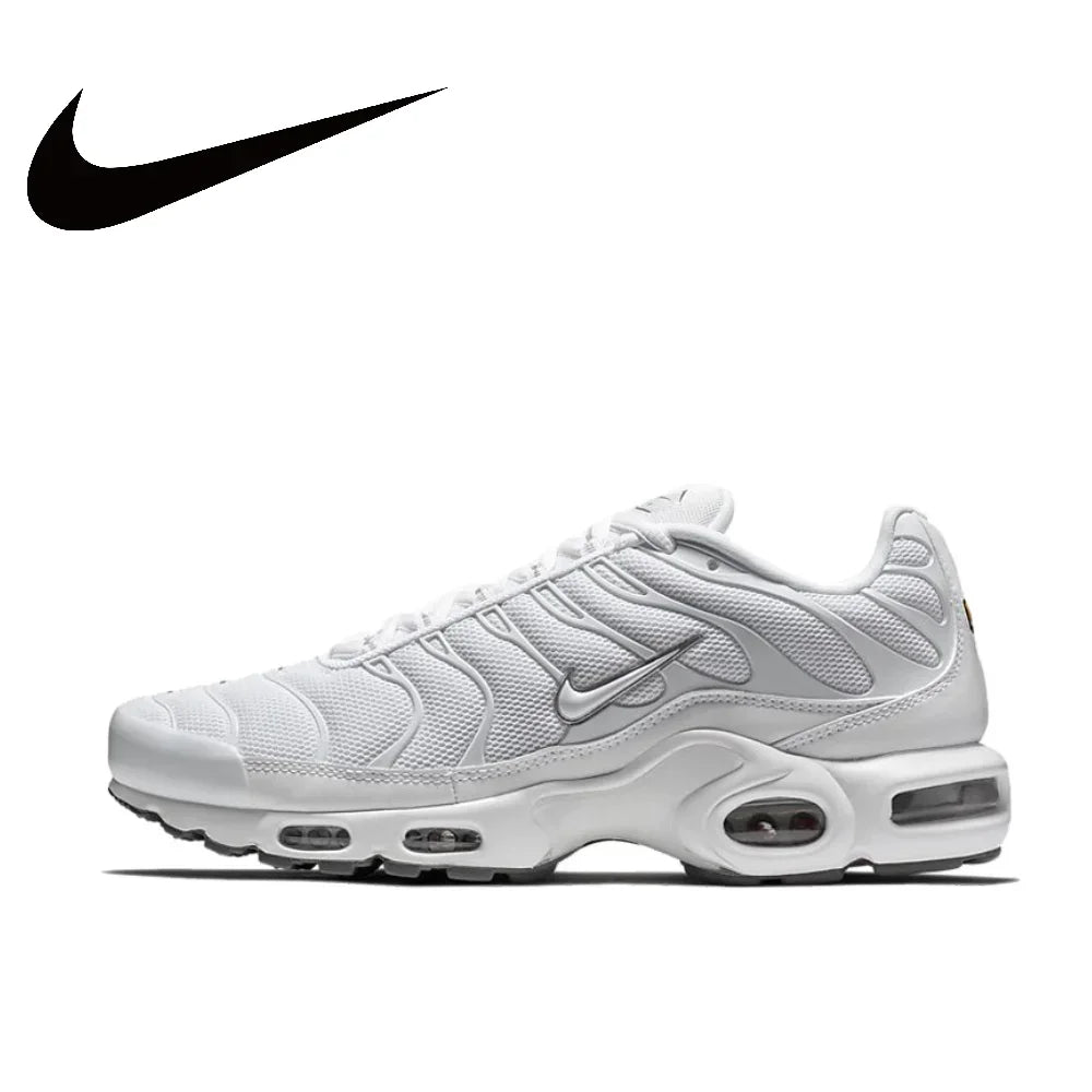 Nike New Air Max Plus Low Men's and Women's Sneakers Trendy Fashion clunky shoes Comfortable and wearable Sneakers solid white