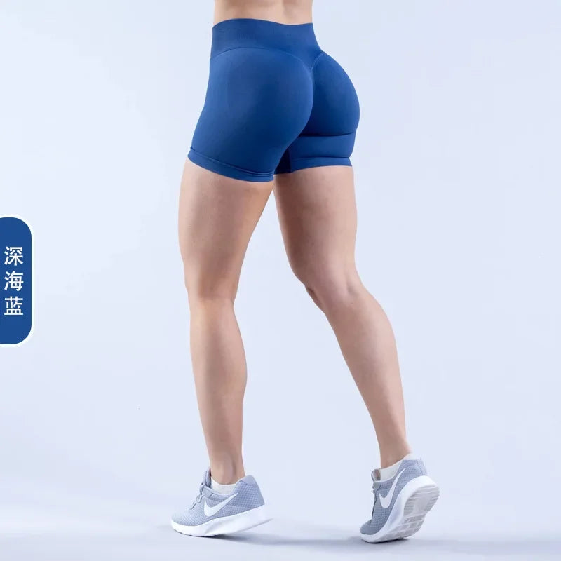 Impact Shorts Low Ribbed Waist Band Yoga Shorts Seamless Scrunch Bum Workout Gym Shorts Booty Hight Stretch Running Shorts