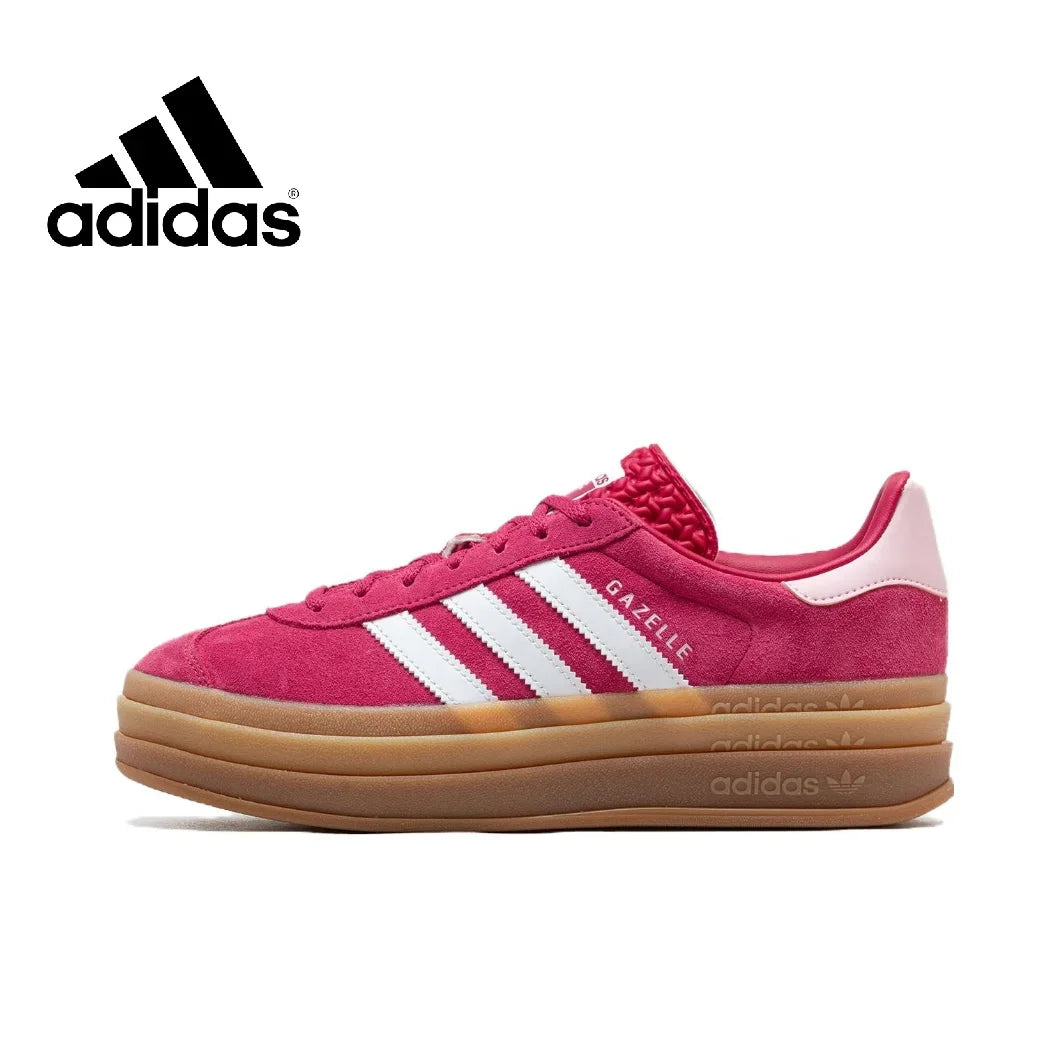 Adidas GAZELLE BOLD Thick Sole Heightened Women's Board Shoes Casual Sport Skateboarding Shoes comfortable Sneakers brownish