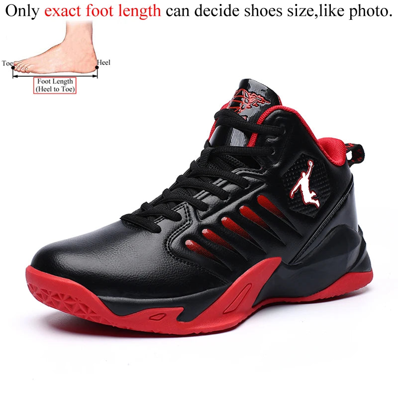 Leather Men's High Top Sneakers Basketball Shoes Men 2024 Unisex Sports Breathable Anti-Slip