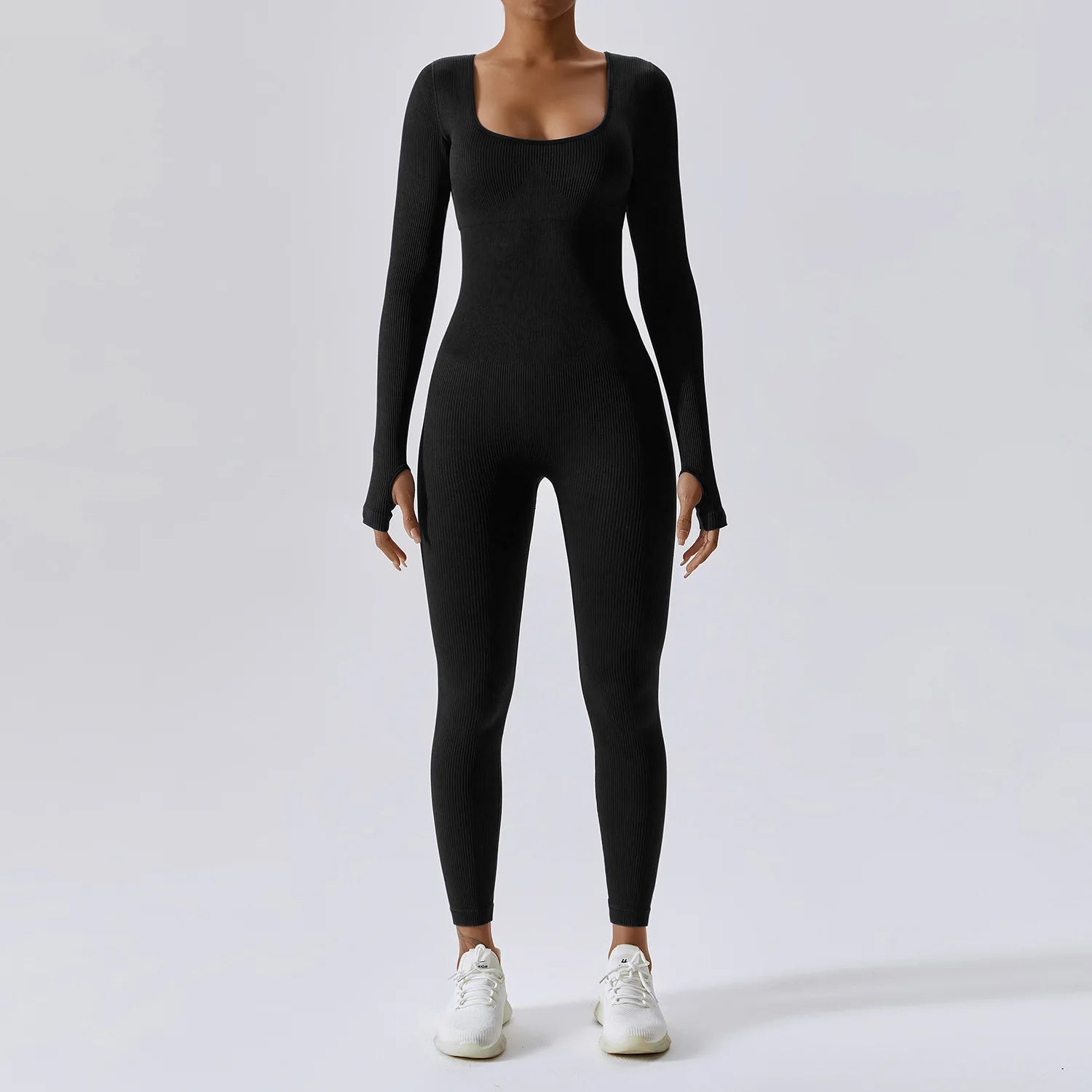 Seamless Yoga Suit Women's Bodysuit Spring Dance Fitness Clothes Gym Push Up Workout Bodysuit Tight Long-Sleeved Athletic Wear