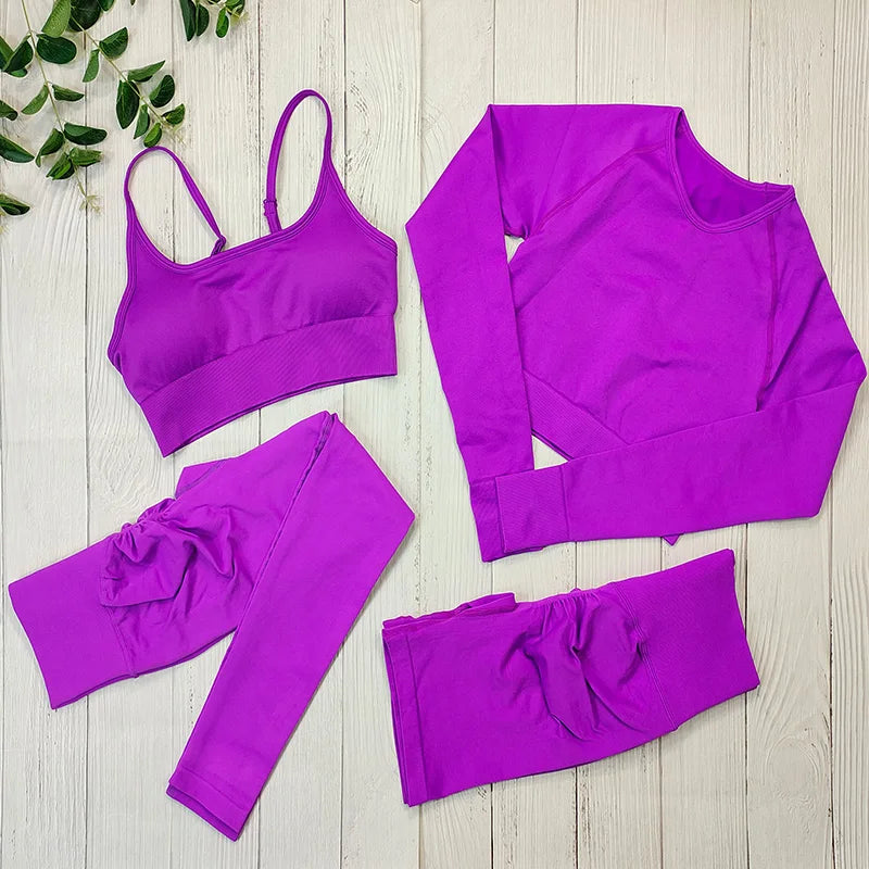 Sportswear Women Seamless Yoga Clothes Fitness Suit Gym Clothing Workout Set Push Up Leggings Set Sports Wear Outfit For Women