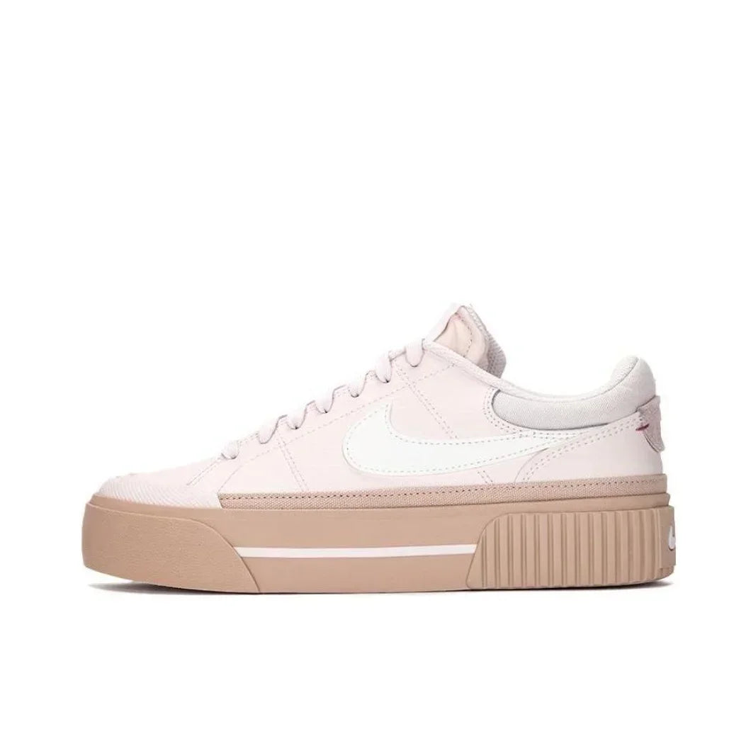 Nike Pink White Matching Color Court Legacy Women's Fashion Low Top Board Shoes Slip Resistant Wearable Casual Shoes