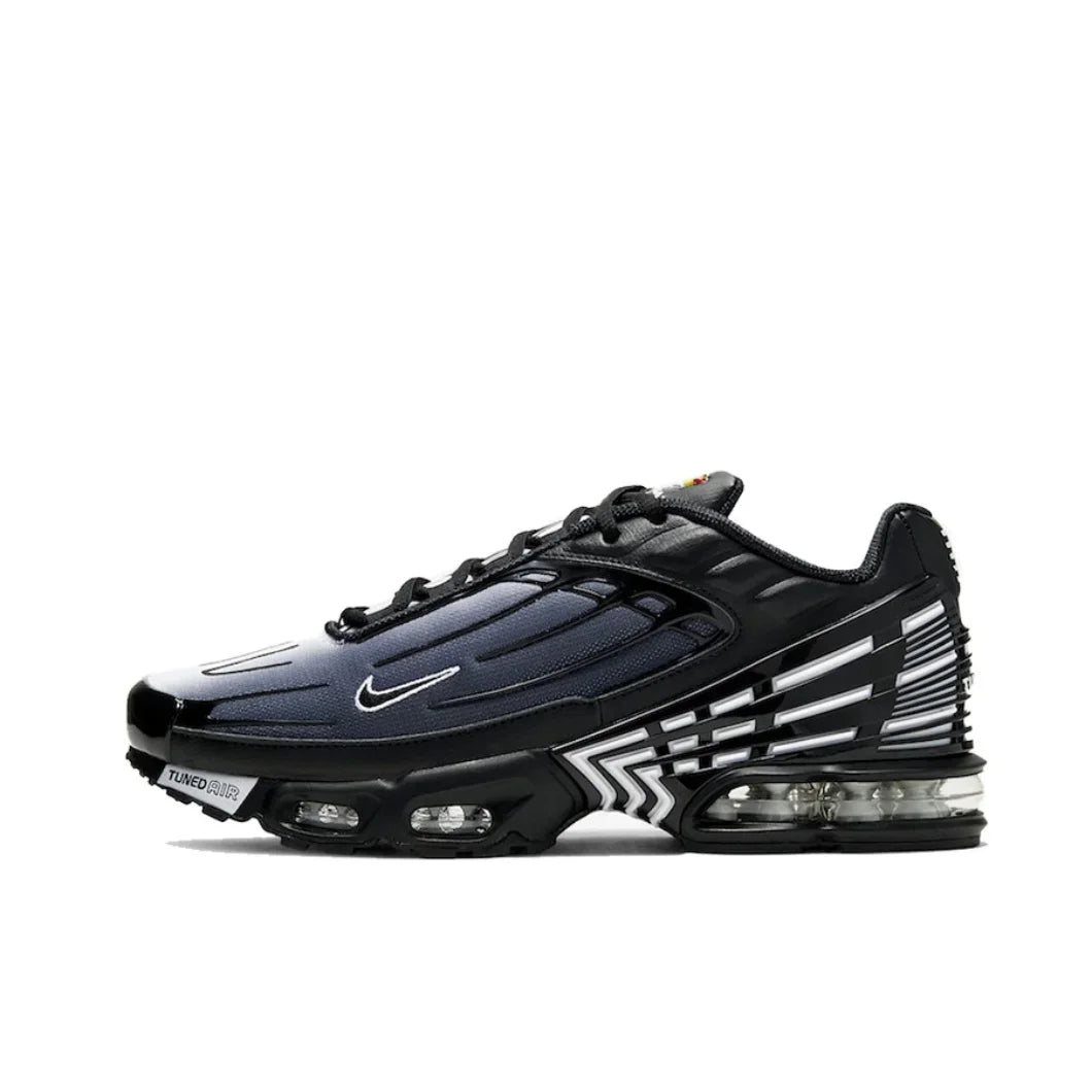 Nike Air Max Plus 3 Low Top Casual Running Shoes Comfortable Hundred Slip Resistant Sneakers Mens Black Grey Colorway