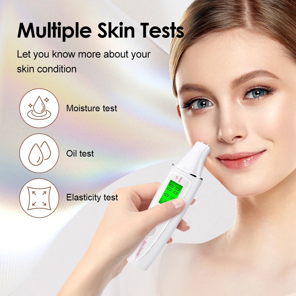 Face Skin Tester Portable Skin Analyzer Digital Aesthetic Moisture Tester Water Oil Monitor for Skin Care Skin Diagnostic Device