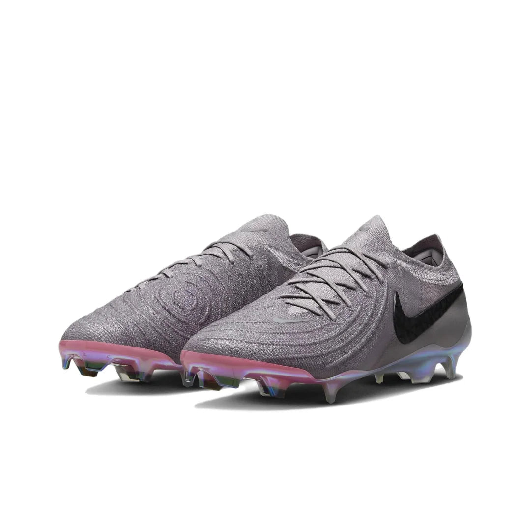 Nike Gray Phantom GX 2 Elite FG Original Men's Low Top Soccer Shoes Comfortable Non slip Hard Turf Natural Turf