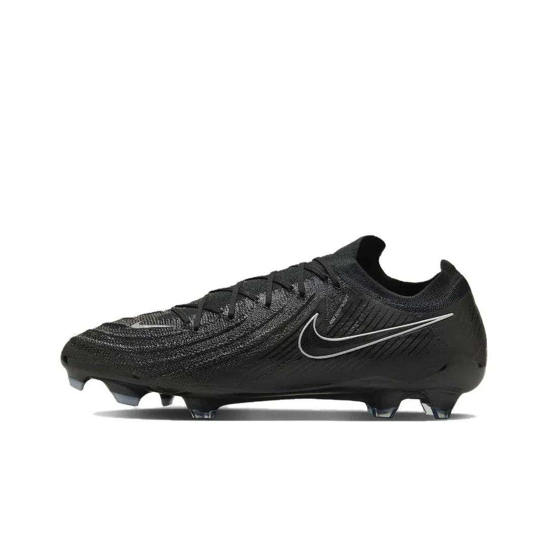 Nike Gray Phantom GX 2 Elite FG Original Men's Low Top Soccer Shoes Comfortable Non slip Hard Turf Natural Turf