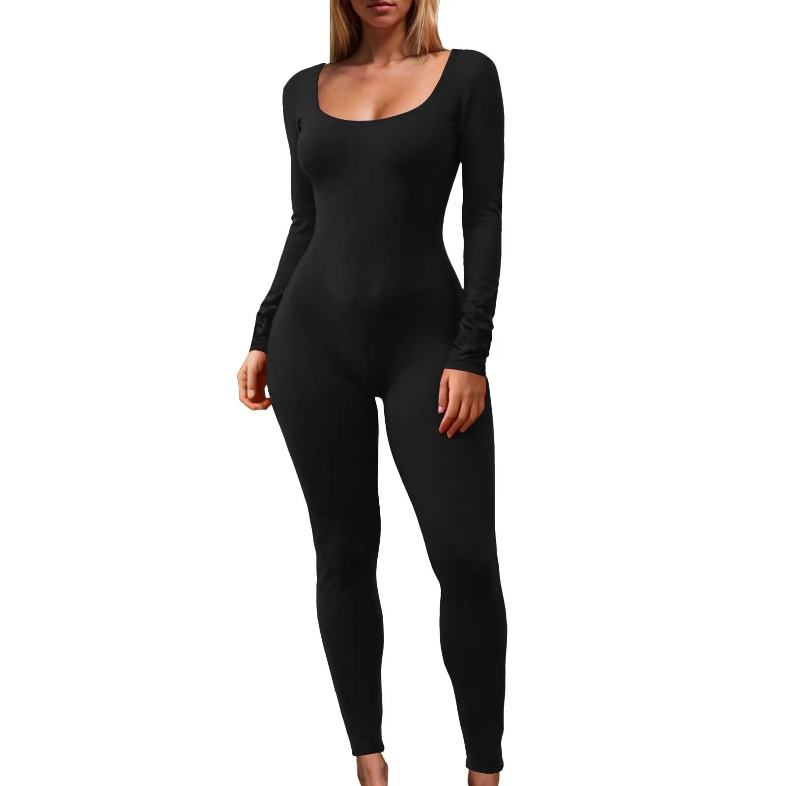 Women's Long Sports Jumpsuit - Casual &amp; Sculpting Style