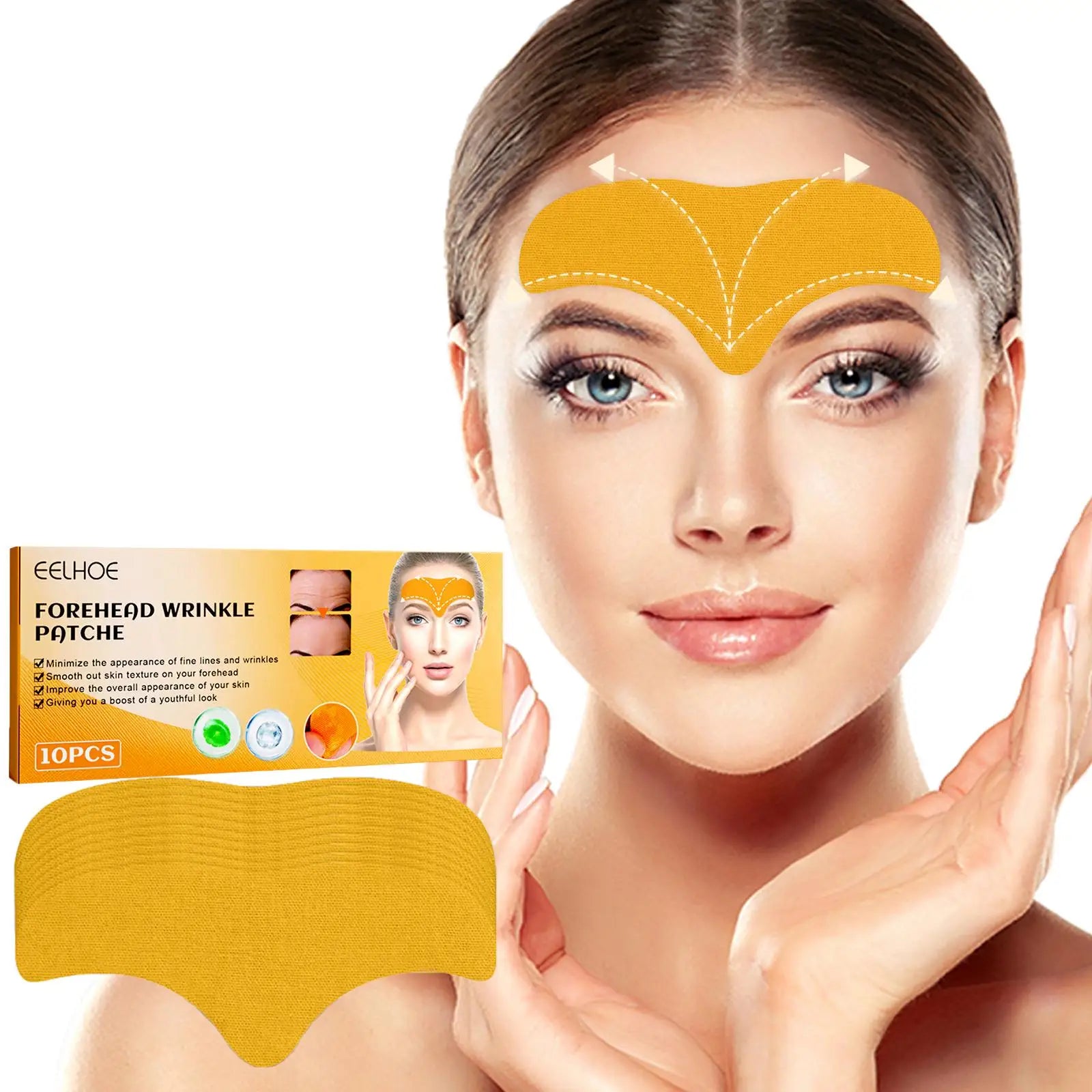 20Pcs Forehead Line Removal Gel Patch Anti Wrinkle Forehead Firming Mask Frown Lines Treatment Stickers Anti-Aging Lifting