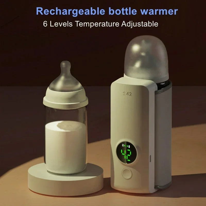 Portable Rechargeable Baby Bottle Warmer - Fast Heating with Temperature Control