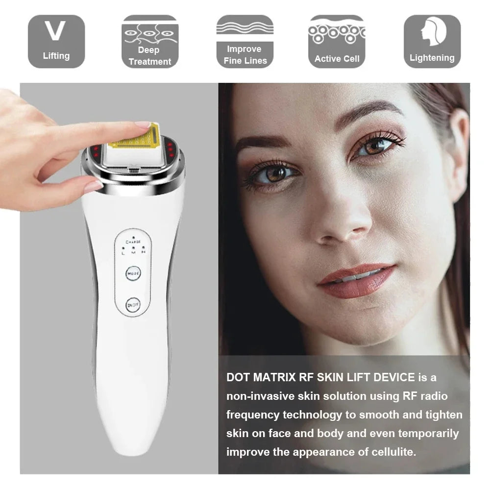 Radio Frequency Facial Lifting Machine Dot Matrix Wrinkle Removal SKin Tightening RF High Frequency Facial Care Massager Device