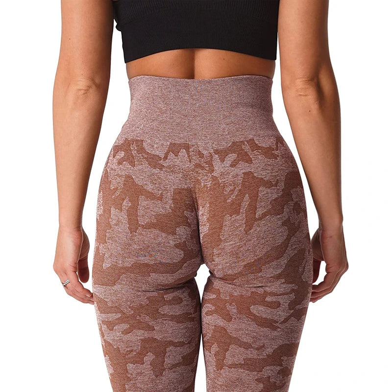 Seamless Camouflage Yoga Leggings - Women's Fitness and Sport