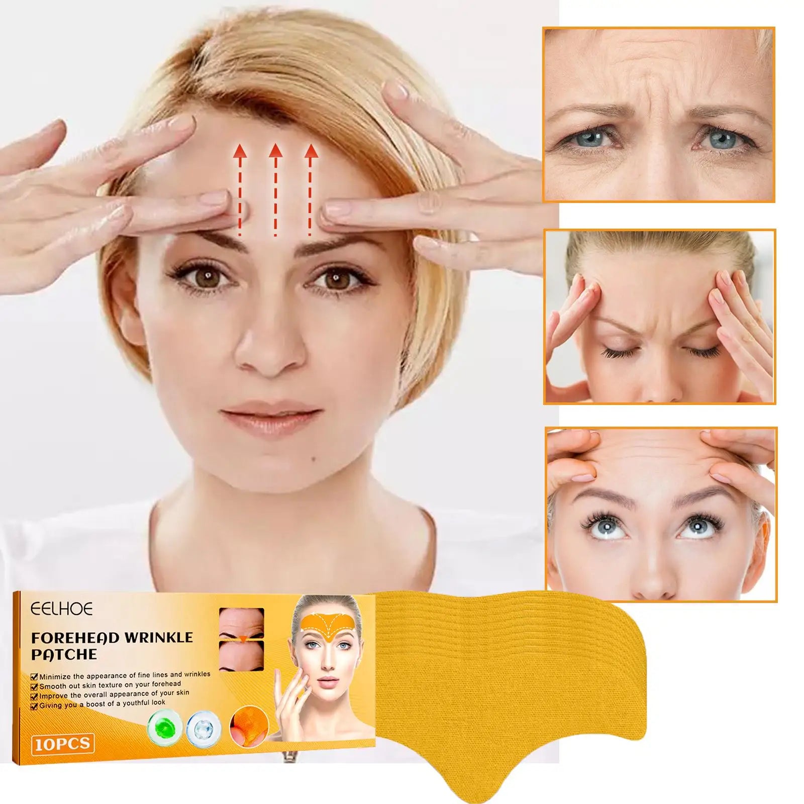 20Pcs Forehead Line Removal Gel Patch Anti Wrinkle Forehead Firming Mask Frown Lines Treatment Stickers Anti-Aging Lifting