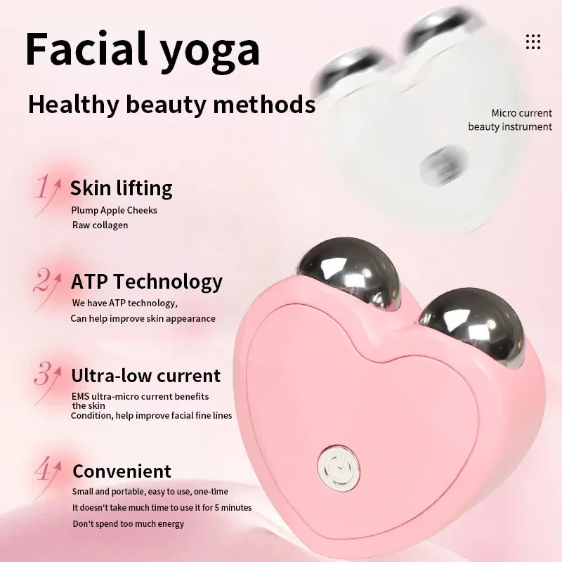 Electric Facial Lifting Device Face Roller Massage EMS Microcurrent Sonic Vibration Skin Tighten Anti Winkle Massage Beauty Care