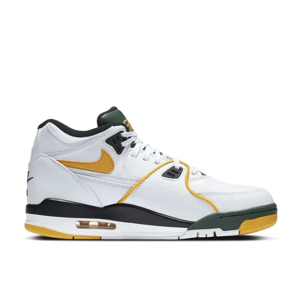 Nike New Listing Air Flight 89 Men's Mid Top Retro Basketball Shoes White Green Yellow Colorway