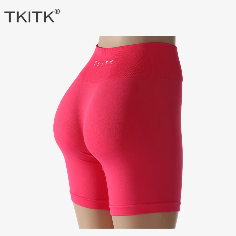 TKITK Spandex Solid Seamless Shorts Women Soft Workout Tights Fitness Outfits Yoga Pants Gym Wear