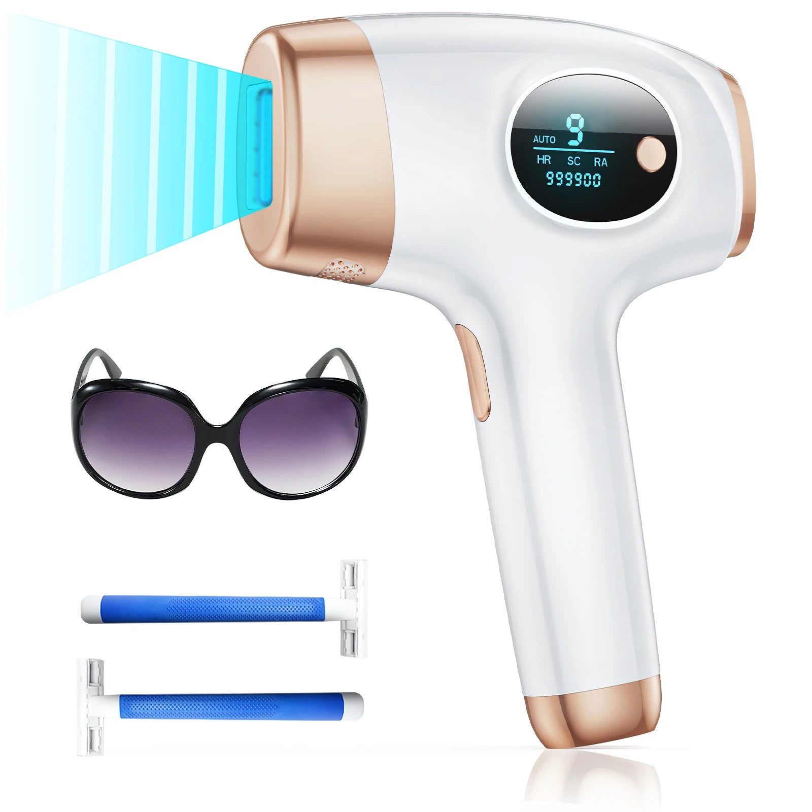 IPL Hair Removal Laser 999999 Flashes 3 in 1 Permanent Painless Epilator Whole Body Treament at Home Hair Remover For Men Women