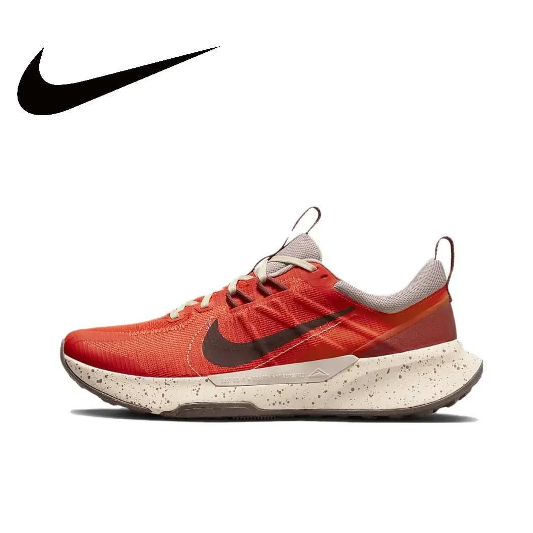 Nike Original Juniper Trail 2 Comfortable lightweight low top casual running shoes men's red and white color scheme