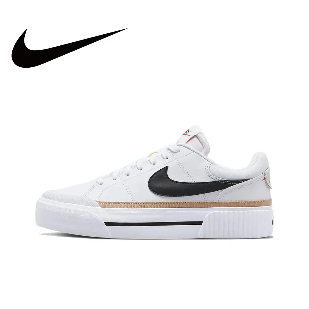 Nike Original COURT LEGACY Low Top Simple Comfortable Women's Board Shoes Classic Retro Casual Shoes White Black Brown Colorway