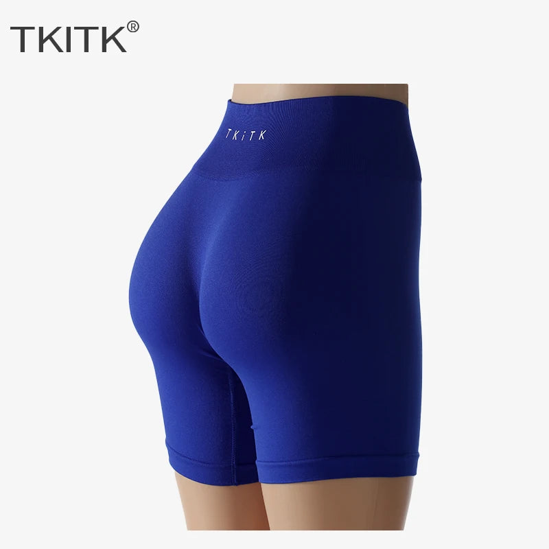 TKITK Spandex Solid Seamless Shorts Women Soft Workout Tights Fitness Outfits Yoga Pants Gym Wear