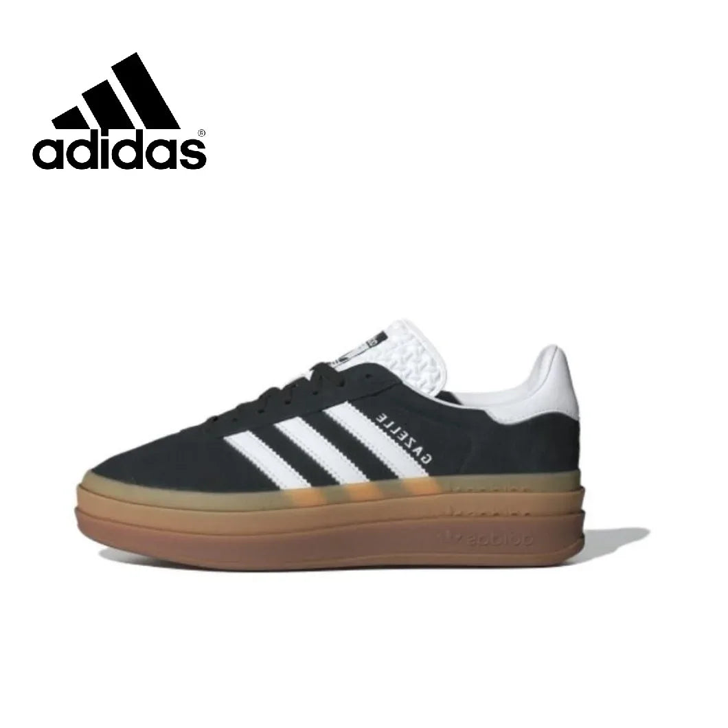 Adidas GAZELLE BOLD Thick Sole Heightened Women's Board Shoes Casual Sport Skateboarding Shoes comfortable Sneakers brownish