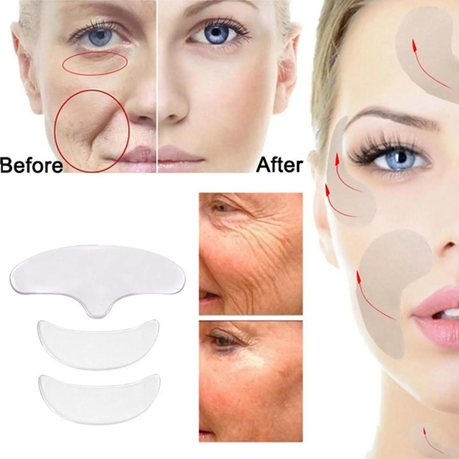 Anti Wrinkle Forehead Patch Silicone Reusable Silicone Patch Soft Comfortable Easy To Carry Facial Silicone Stickers Care mask