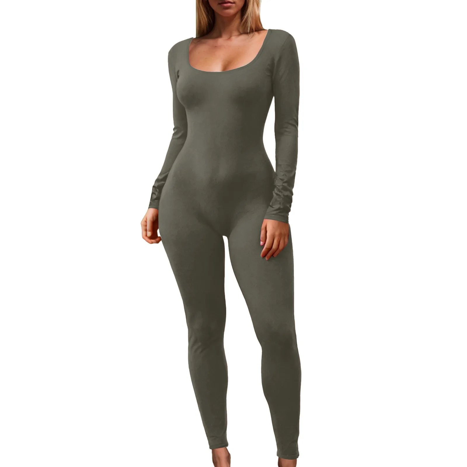 Women's Long Sports Jumpsuit - Casual &amp; Sculpting Style