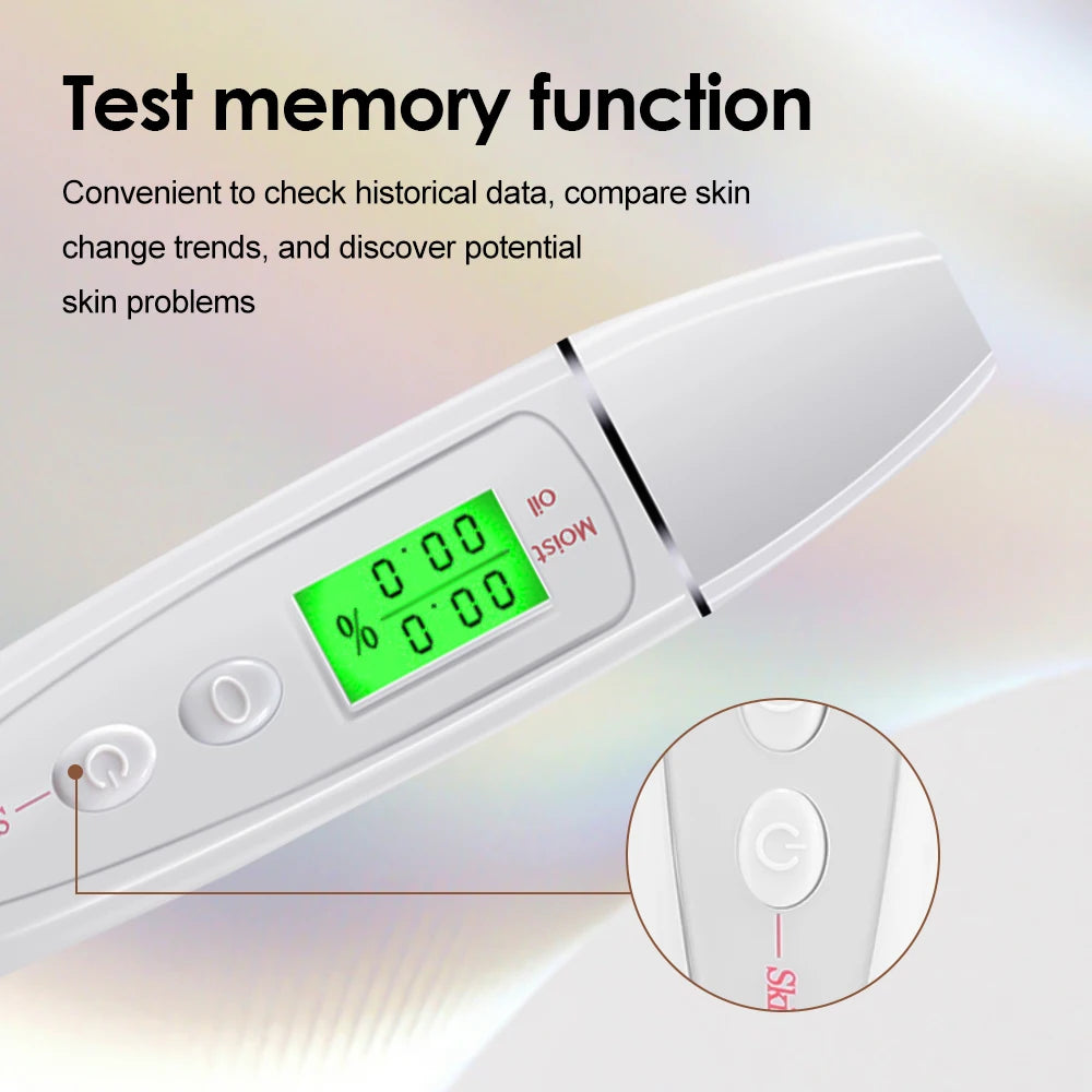 Face Skin Tester Portable Skin Analyzer Digital Aesthetic Moisture Tester Water Oil Monitor for Skin Care Skin Diagnostic Device