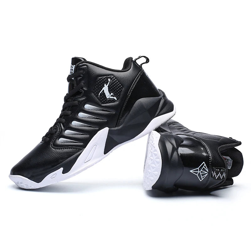 Leather Men's High Top Sneakers Basketball Shoes Men 2024 Unisex Sports Breathable Anti-Slip