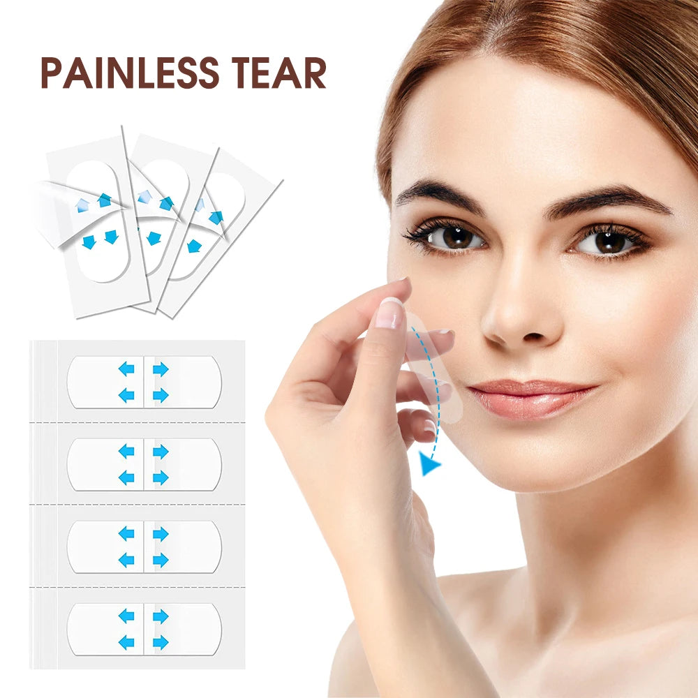 80pcs Invisible V Face lifting Tapes Wrinkle Removal Sticker Forehead Neck Chin Sticker Anti Aging Patch Facial Slimming Firming