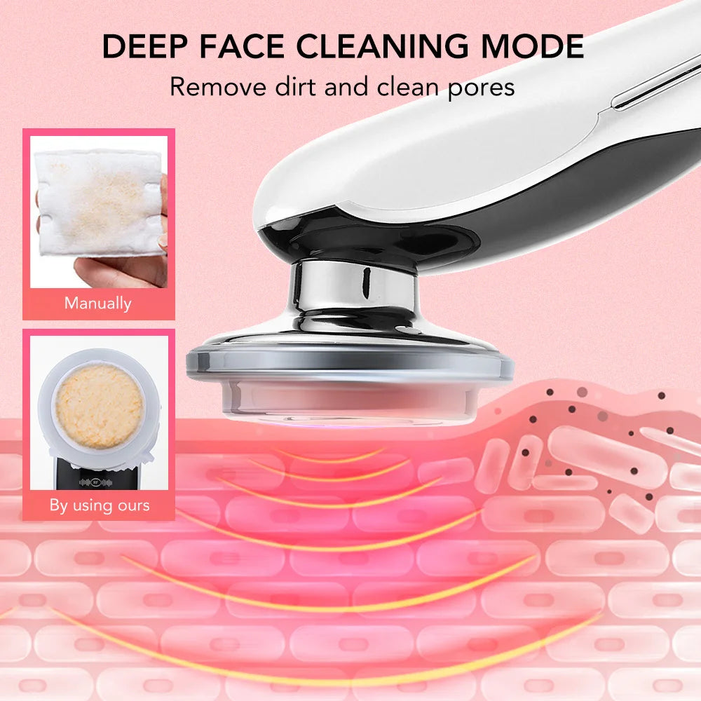 7 in 1 Face Lift Device Microcurrent Skin Rejuvenation LED Facial Massager Light Therapy Anti Aging Wrinkle Beauty Apparatus