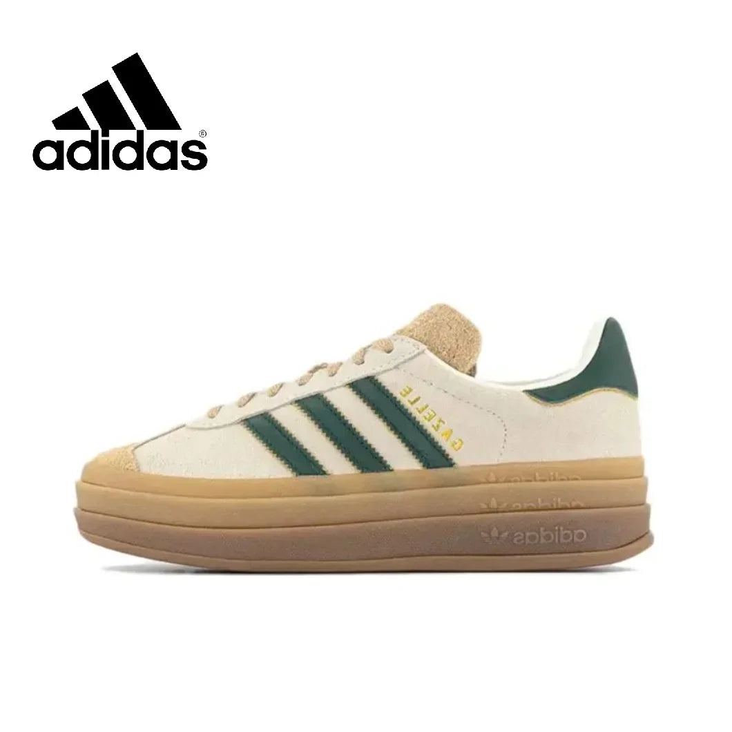 Adidas GAZELLE BOLD Thick Sole Heightened Women's Board Shoes Casual Sport Skateboarding Shoes comfortable Sneakers brownish