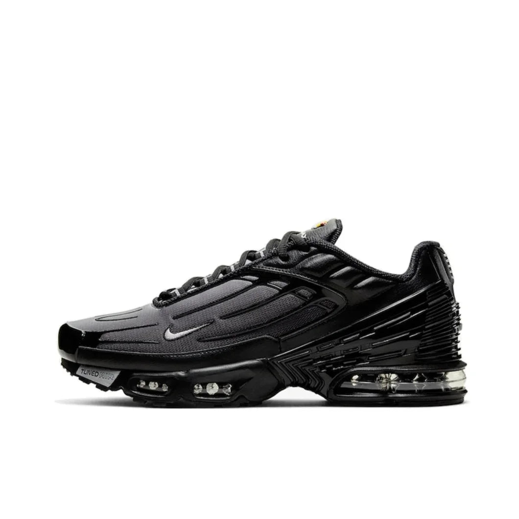 Nike Air Max Plus 3 Low Top Casual Running Shoes Comfortable Hundred Slip Resistant Sneakers Mens Black Grey Colorway