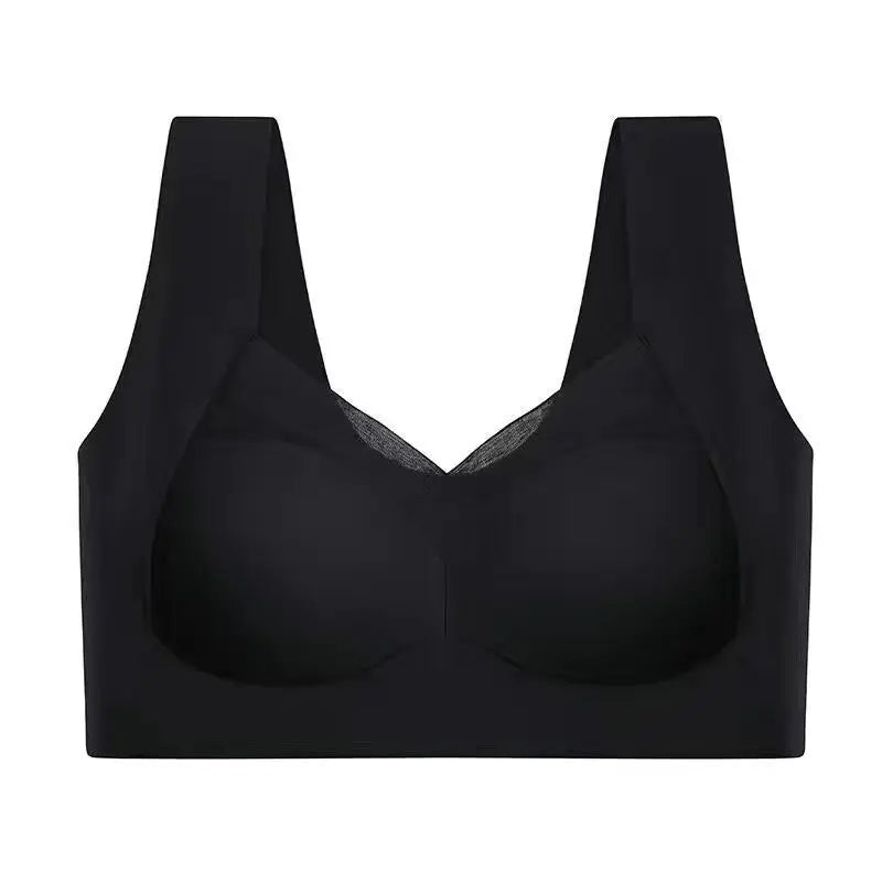 No trace ice silk bra sexy sports underwear women's small chest gathered no steel ring beautiful back thin tube top vest