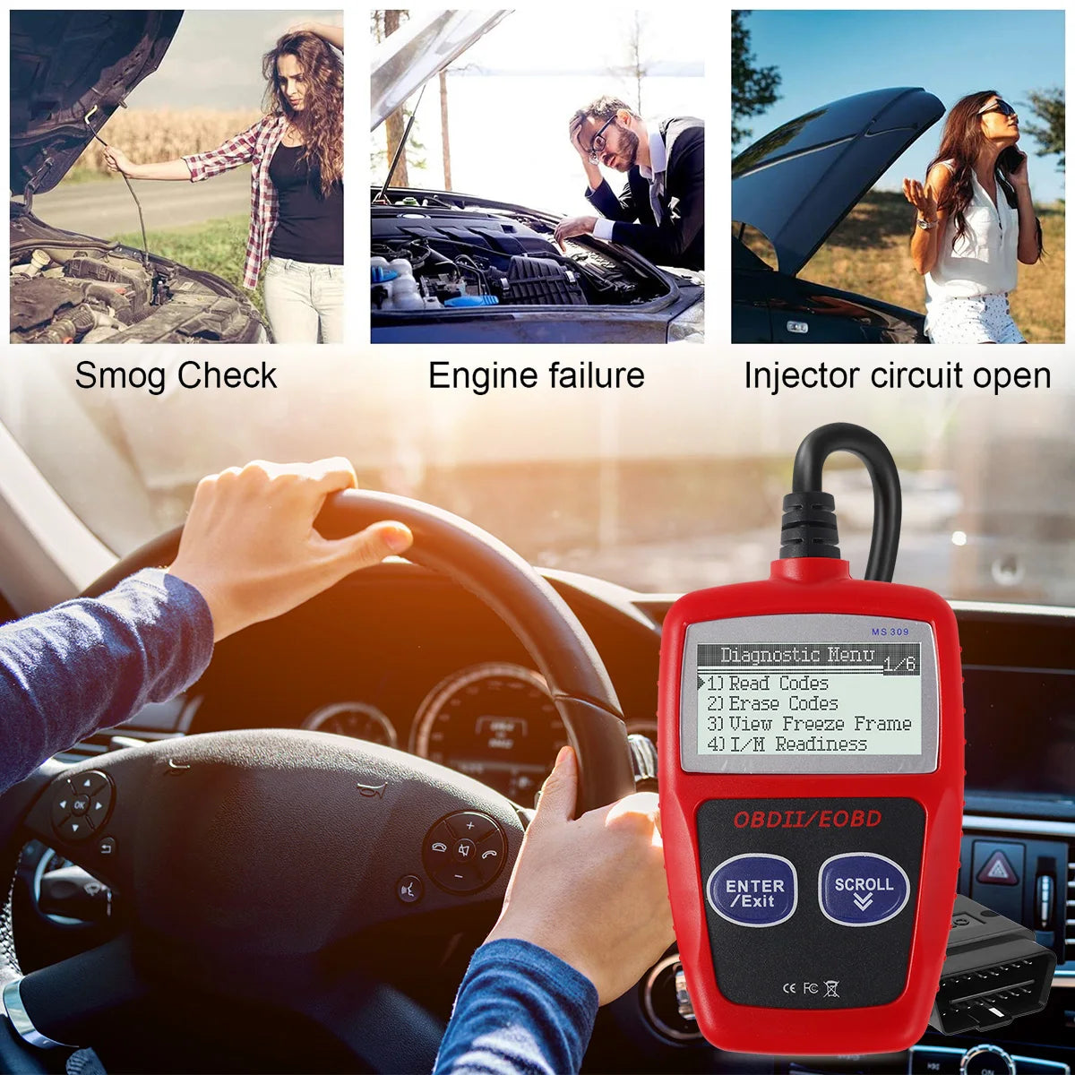 Auto Diagnostic Tool Multifunctional Car Fault Code Reader Accurate Engine Diagnostic Tool Scanner Read & Erase Fault Code View