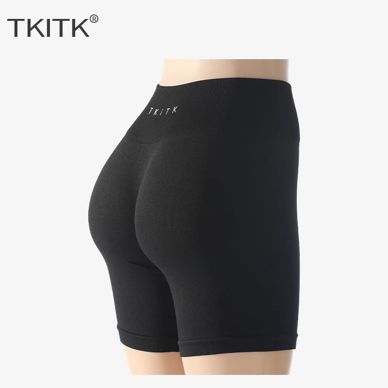 TKITK Spandex Solid Seamless Shorts Women Soft Workout Tights Fitness Outfits Yoga Pants Gym Wear