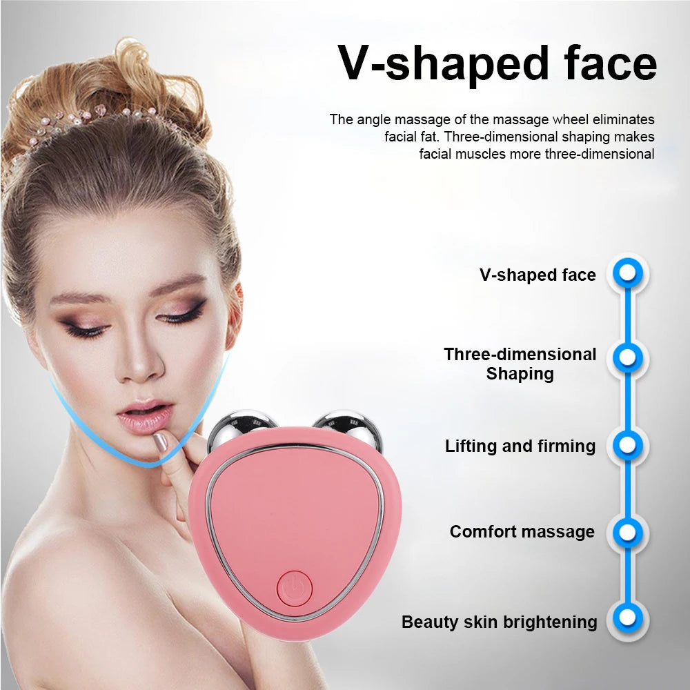 EMS Facial Massager Microcurrent Face Lifting Machine Roller Skin Tightening Rejuvenation Beauty Charging Facial Anti Wrinkle