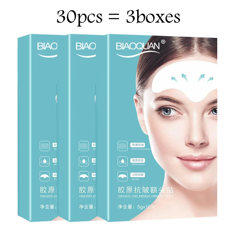 30pcs Anti-wrinkle Forehead Line Wrinkles Removal Gel Patch Firming Mask Frown Stickers Anti-aging Moisturizng Face Skin Care