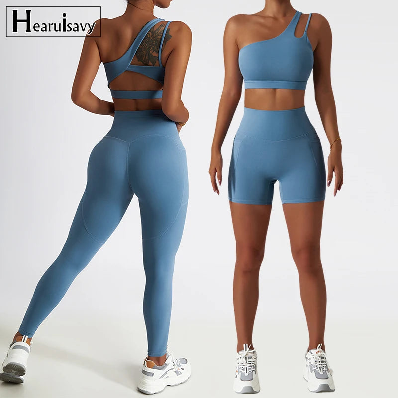 Scrunch Workout Suit Women Two-Piece Yoga Suit Sportswear Gym Set Women Tracksuit Running Yoga Clothes Sports Bra Fitness shorts