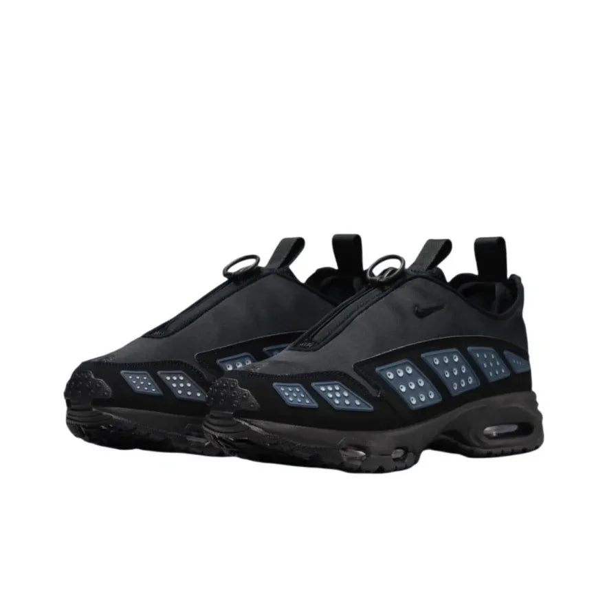 Nike Air Max Sunder Men's and Women's Casual Running Shoes Shock Absorbing and Slip Resistant Black and Blue Colorway