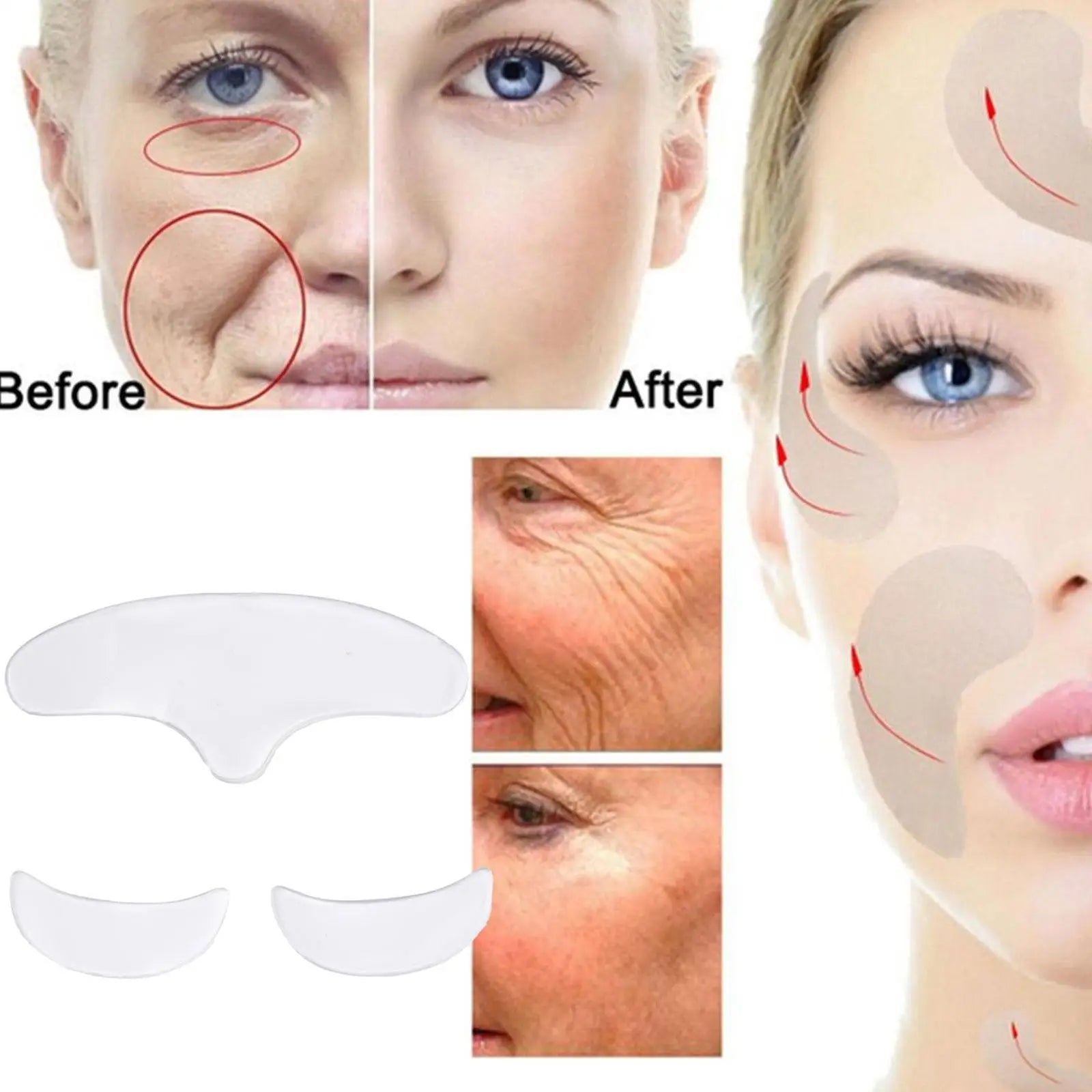 Anti Wrinkle Forehead Patch Forehead Line Removal Gel Patch Eye Mask Firming Lift Up Mask Stickers Anti-aging Face Skin Care