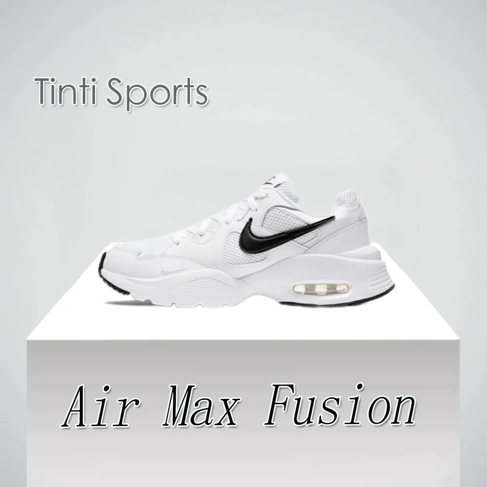 Nike Air Max Fusion Low Men's and Women's Sneakers Retro Classic clunky shoes Comfortable and breathable Sneakers Black&White