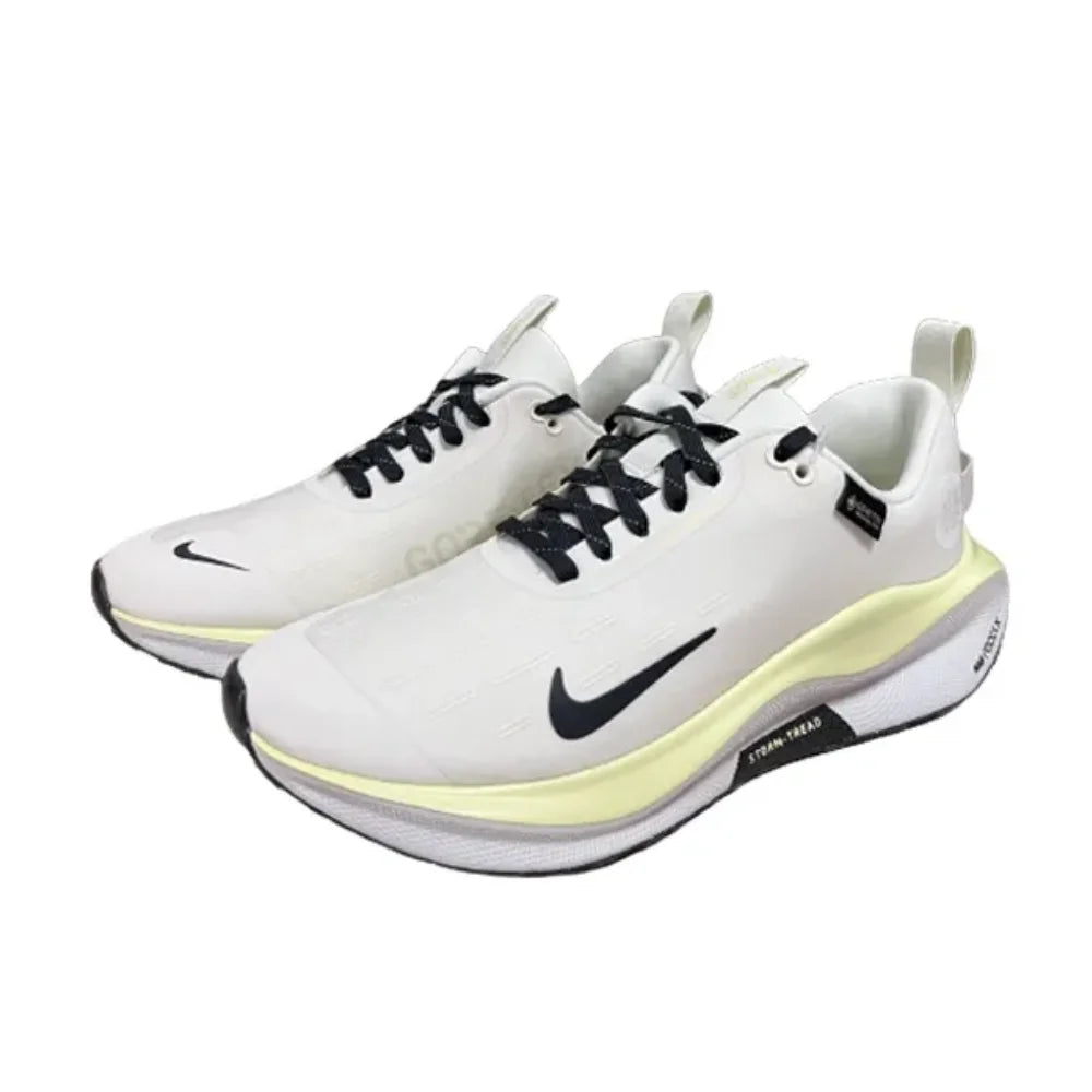 NIKE New Listing React Infinity Run Flyknit 4 Gore-Tex Men's & Women's Low-Top Cushioned Running Shoes White & Yellow Colorway