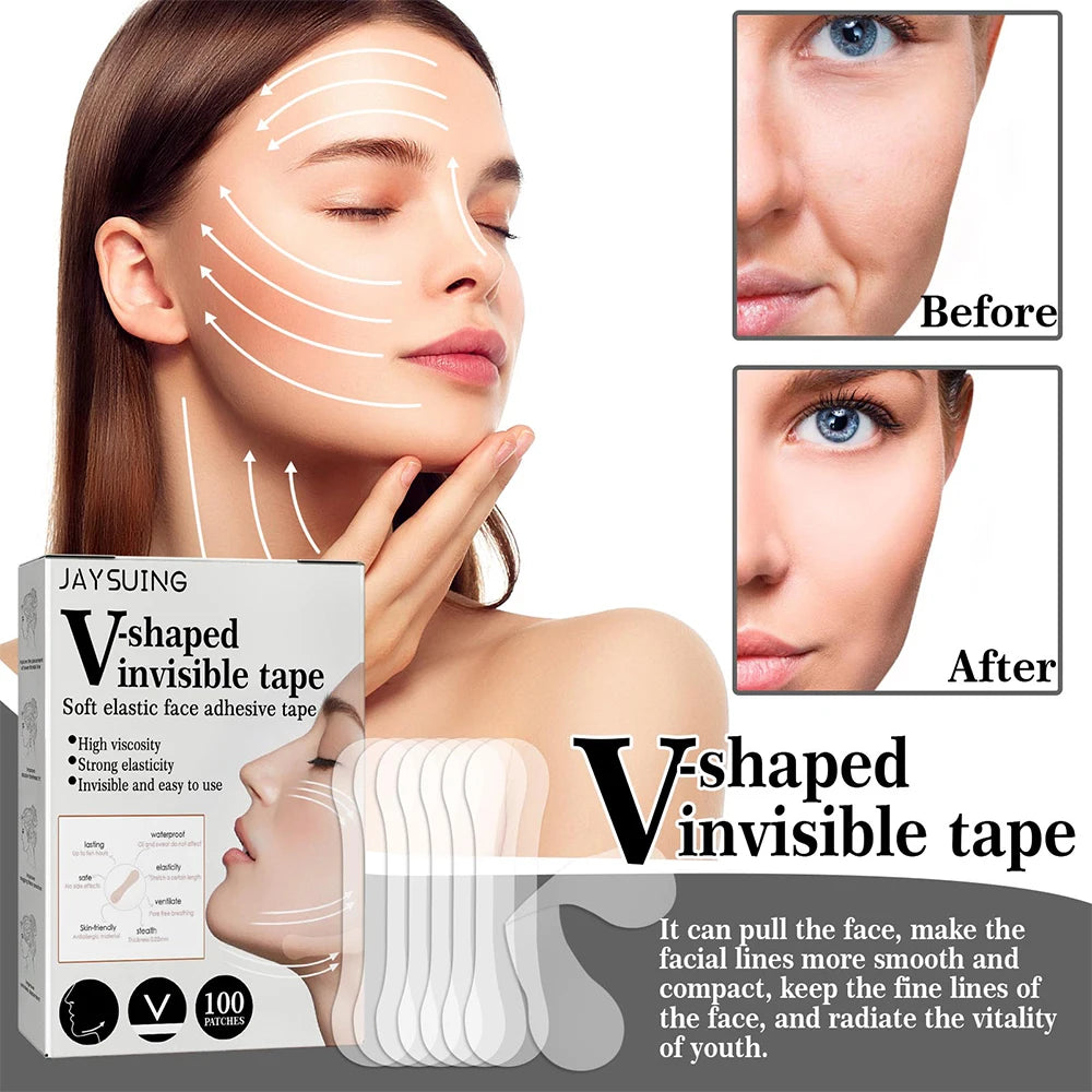 Invisible Face Lifting Tapes Wrinkle Removal Sticker Adhesives Forehead Neck Pad Anti Aging Shrink Patch V Facial Slimming Mask