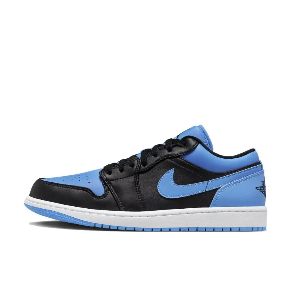 Nike new listing Air Jordan 1 Low Retro Low Top Basketball Shoes Mens Black and Blue Colorway