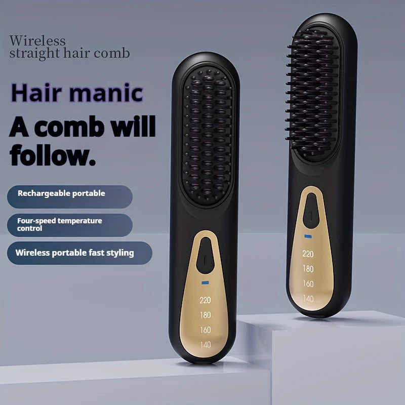 Hair Straightener Brush Styling Straightening Smoothing Comb Hair Straightener Heat Pressing Combs for Women Family Portable