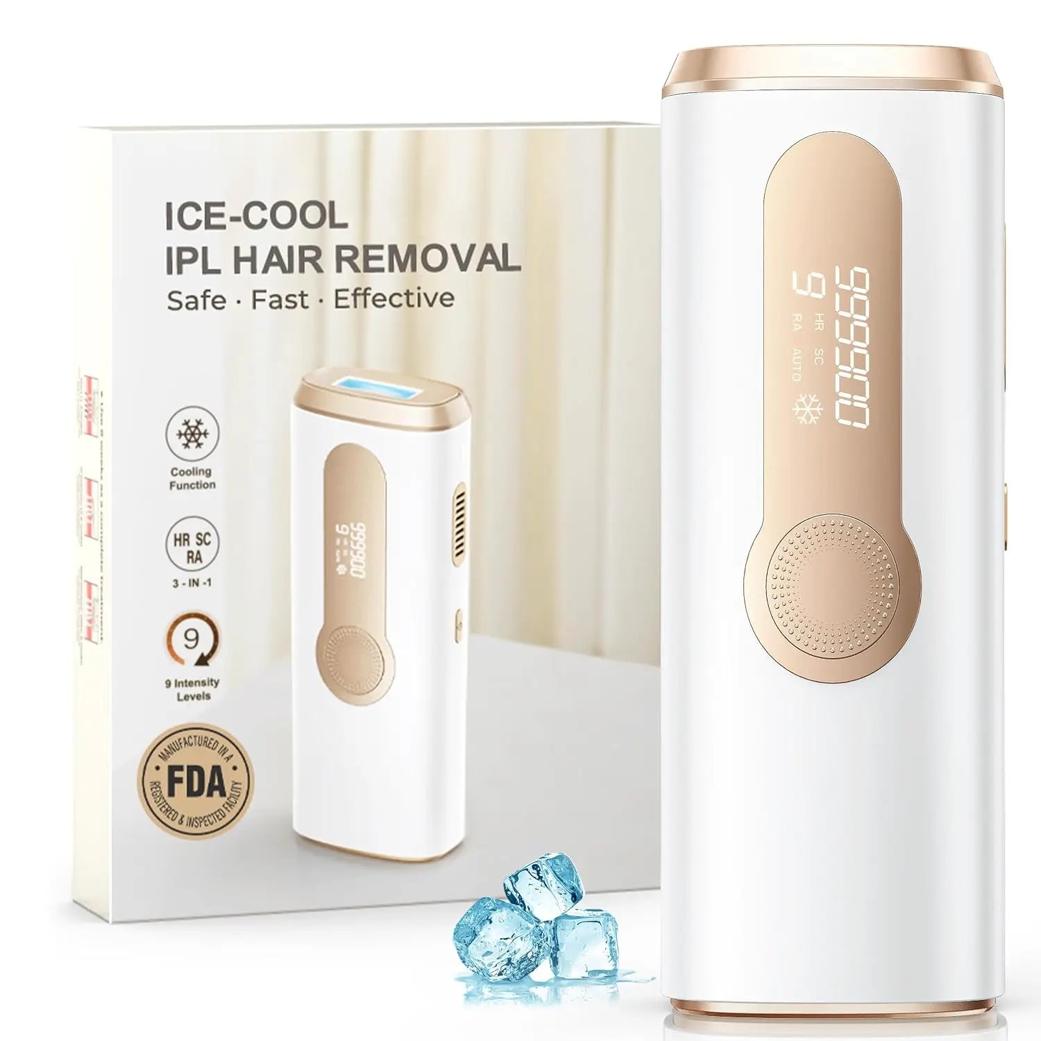 IPL Hair Remover Laser Epilator Devices ICE Cooling 999900 Flashes 3 IN 1 Permanent Painless Whole Body Treatment For Women Men