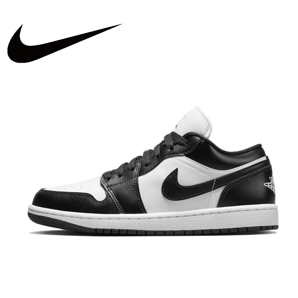 NIKE Air Jordan 1” Light Smoke Grey Synthetic Leather Anti-slip Wear-resistant Low Top Retro Basketball Shoes Men's Smoke Grey