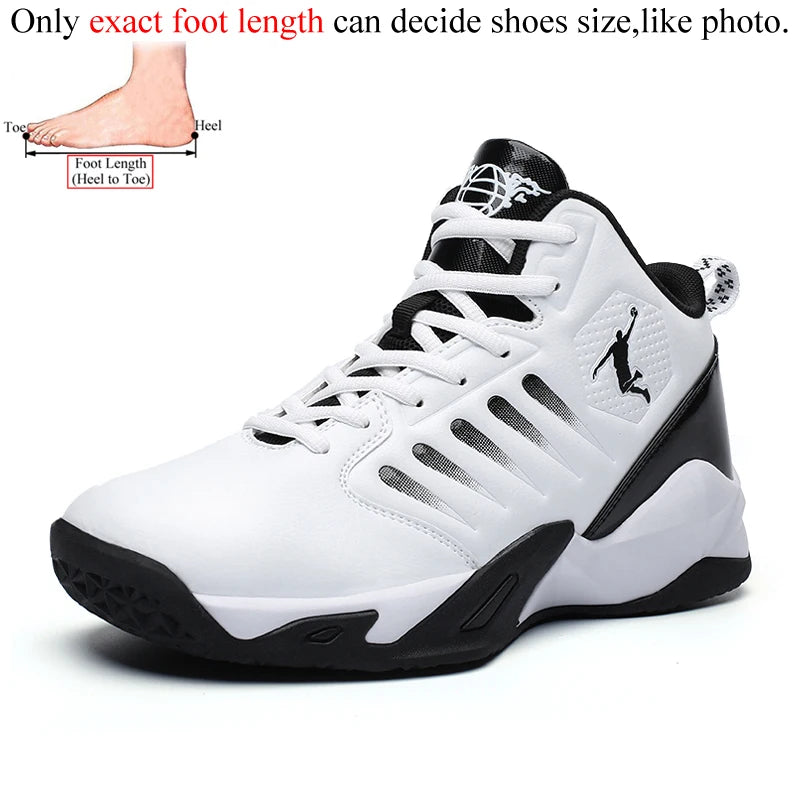 Leather Men's High Top Sneakers Basketball Shoes Men 2024 Unisex Sports Breathable Anti-Slip