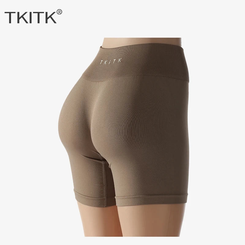 TKITK Spandex Solid Seamless Shorts Women Soft Workout Tights Fitness Outfits Yoga Pants Gym Wear